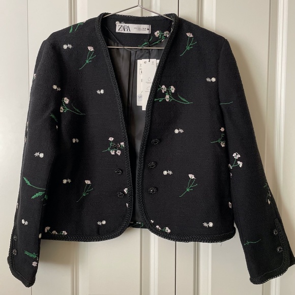 Zara Structured Embroidered Cardigan (NWT)